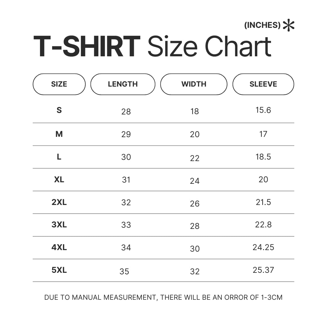 T shirt Size Chart - Game Grumps UK Store