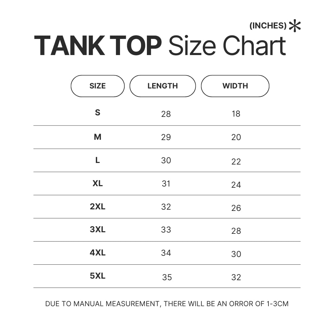 Tank Top Size Chart - Game Grumps UK Store