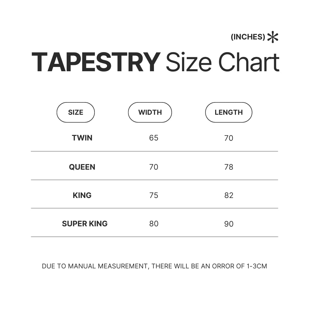 Tapestry Size Chart - Game Grumps UK Store