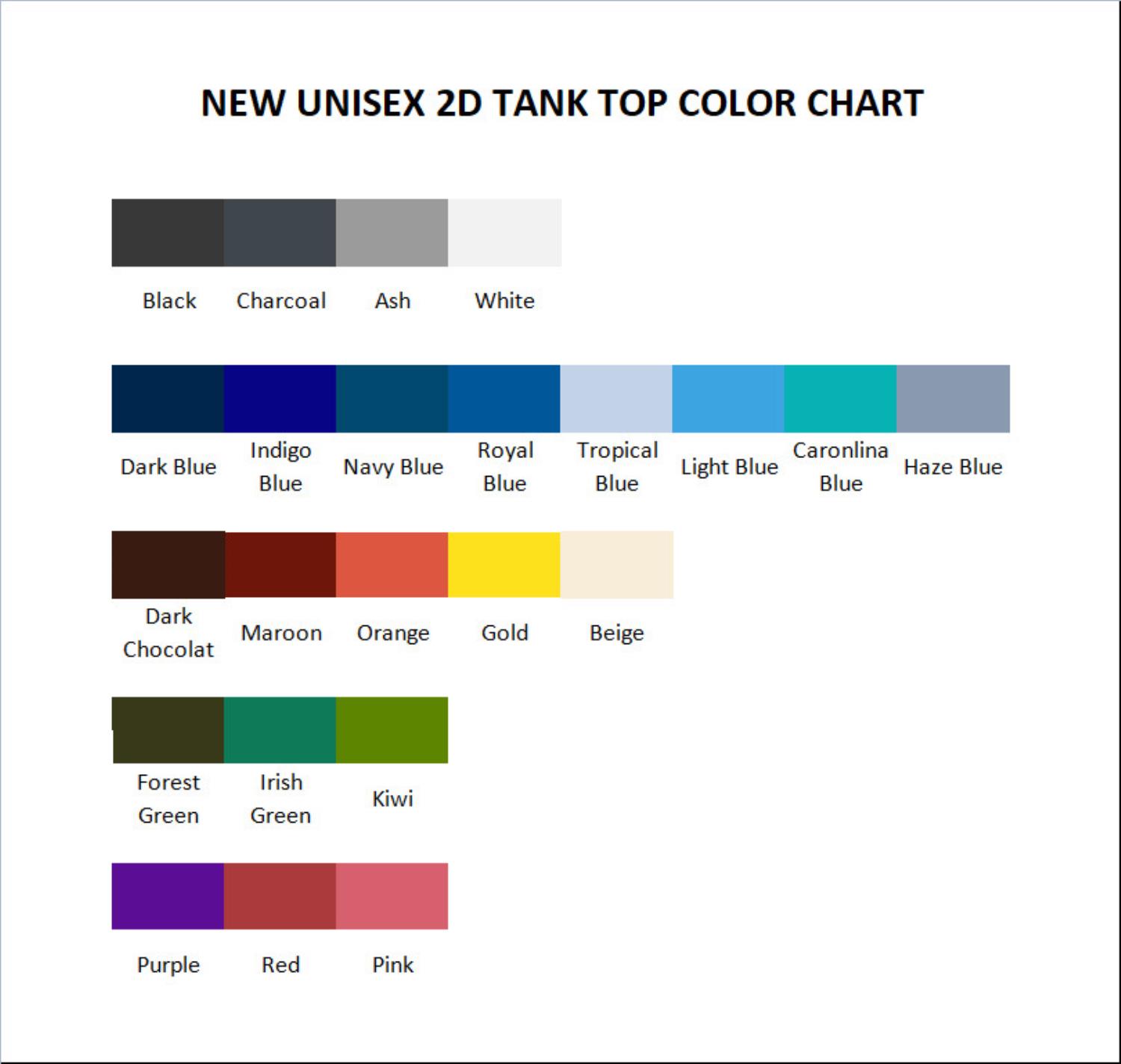 tank top color chart - Game Grumps UK Store