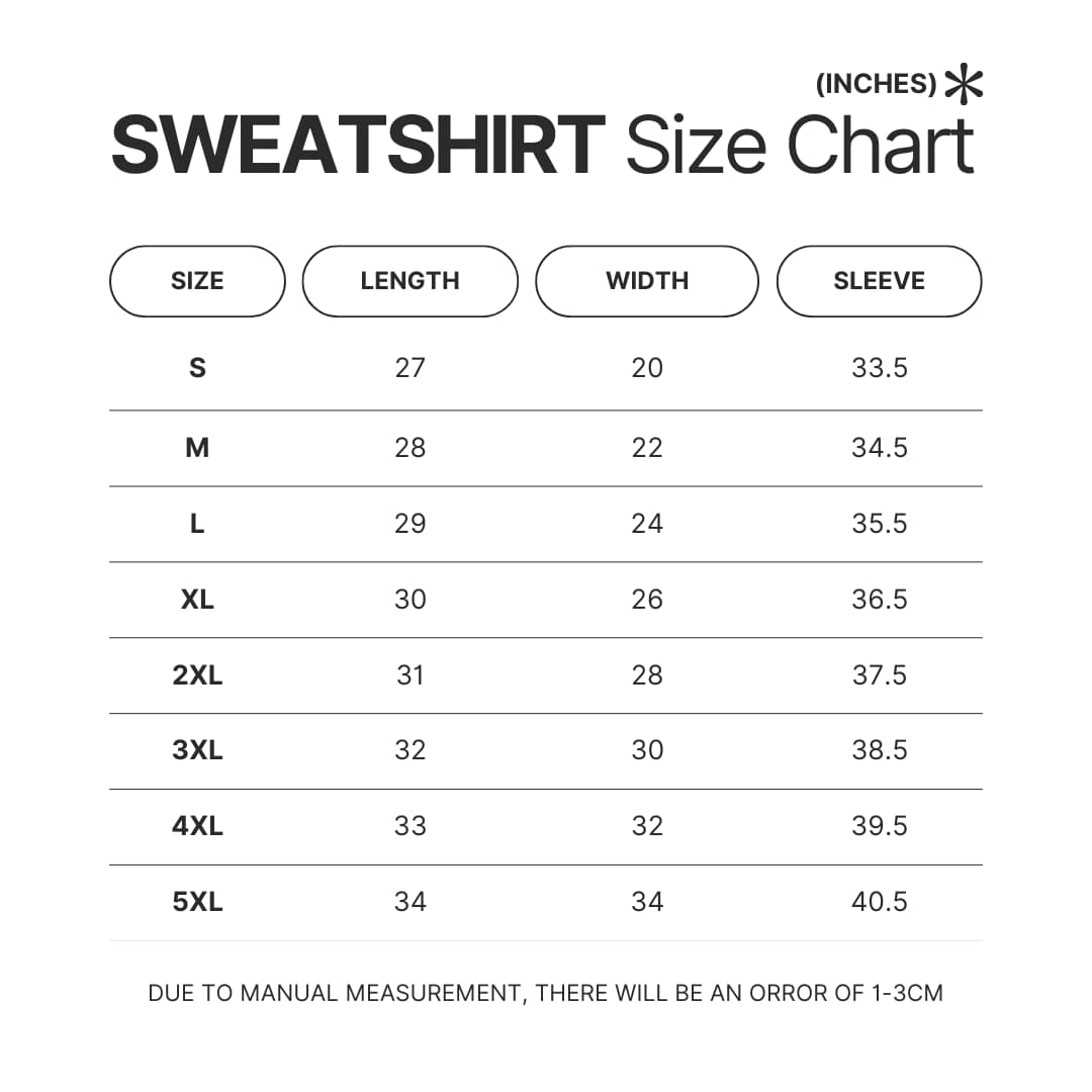 Sweatshirt Size Chart - Game Grumps UK Store
